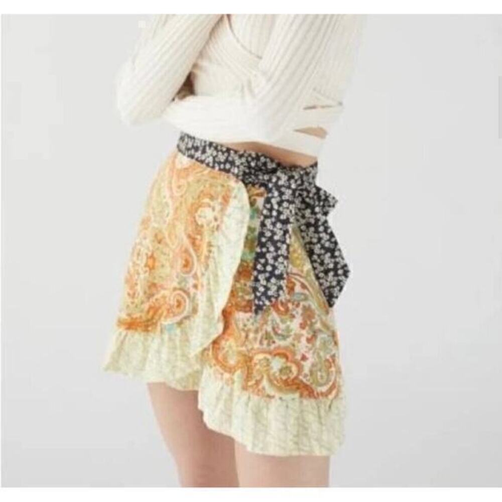 Urban Outfitters Toni wrap tie waist mini skirt L